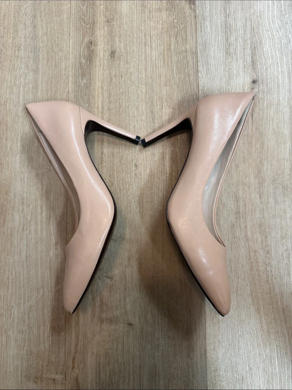 Cole Haan Blush Nude Pointed-Toe Leather Pumps size 9B